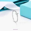 Tifannissm Designer Rings Designer Pierścień biżuterii High Edition t Family Diamentowy pierścień z 18 -karatowym różowym złotem na białej miedzi dla kobiet ma oryginalne pudełko