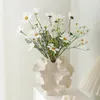 Capiron Ceramic Coral Vase Nordic Art Beige Matte Container för blommor Pampas Grass vardagsrum Tablett Centerpieces Decoration 240105