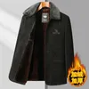 95 kg 4xl Mens Chenille Fleece Liner Jacket Smart Casual Coat Businessman Winter Outwear Papa Thick Fleecy Midlong 8815 240105