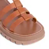 منصة مصارع النعال أحذية غير رسمية أصلية من الجلد الجلود الفاخر الأزياء 2024 شريحة جديدة للسيدات بني صندل HASP Summer Summer Beach Slides