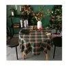 Nappe de Table en coton et lin, couverture de café à carreaux verts pour la maison et la salle à manger