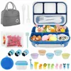 Bento Boxes 27Pcs Bento Box Lunch Box Kit Reusable Bento Lunch Box Set 1300ml Lunch Food Container with Compartments Leak-proof Bento YQ240105