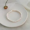 Ashiqi Natural Fraphwater Pearl Anklet Elasticチェーンアンクレットビーチアンクレットブレスレットジュエリーレディースファッション240104