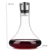 1800ML Handmade Lead-free Crystal Glass Large Red Wine Quick Decanter Household Wine Dispenser Pot Set Iceberg Decanter 240104