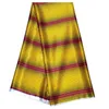 Tissu africain en mousseline de soie imprimé jaune, 5 mètres/lot, merveilleux tissu africain en dentelle de rayonne lisse et douce pour s'habiller LBS15