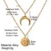 Kedjor Enkelt temperament Small Freshes och Moon Disc Pendant Necklace Women's Set Regalos Mujeres Originales