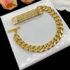 Chaîne gourmette chaîne épaisse OT bouton bracelets en laiton plaqué or 18 carats marque femme hommes bracelets hiphop rock style lien premium rue fête festive bijoux fourniture cadeaux MB9