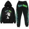 Couple Fashion Letter Printed Leggings Hoodie Casual Set for Men and Women 555555 Street Clothing Sports Casual Set