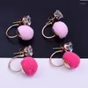 Stud Earrings 2024 Fashion Christmas Gifts Winter Piercing Wedding Rhinestone Double Puffer Ball Crystal Jewelry Girls Women