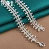 Doteffil 925 Sterling Silver Double Round Bead Chain Necklace For Man Woman Wedding Engagement Charm Fashion Jewelry 240104