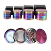 Unique Logo Grinder Smoking Accessories Dry Herb Grinders Beautiful Color 4 Layers 4 Specifications Zinc Alloy For Glass Bongs 40 50 55 63mm OEM logo Available