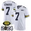 Maillot de football des champions nationaux des séries éliminatoires 2024 du Michigan Wolverines Blake Corum J.J. McCarthy Donovan Edwards Johnson Loveland Brady Woodson Harbaugh Sainristil