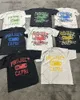 Herrt-shirts 2023 Nya amerikanska trendiga märke överdimensionerade kortärmade män Y2K High Street Hip-Hop Tops Casual Loose Harajuku T-shirts For Women T240105