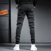 Vår sommar svart grå last jeans män streetwear denim jogger byxor baggy harem jean byxor lastbyxor män jeans 240104