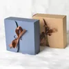 Emballage cadeau Boîte de papier kraft naturel 20pcs Noël avec des cadeaux de mariage de ruban pour les invités Boîtes d'emballage de biscuits Cajas de cartons