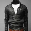 Coat Leather Motorcykelkrage Cool Streetwear Slim Bomber Mens Fashion Winter Men Autumn Jacket Outwear Fit S 240104