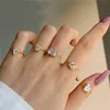 1.5CT مصمم فرقة الماس Ring For Woman Wed Link Chain Luxury 925 Sterling Silver Pink Green 5A Zirconia Oval Heart Rings Friend Friend Friend Expliable