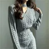 الفساتين غير الرسمية Jodimitty Retro Split Dress Dress Women Women Winter Werinm Merving Sweater Sweater Skirt for quent