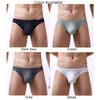 Underbyxor Mens mjuk solid underkläder Bikini Briefs Trunks Underwear Bulge Pouch Men bekväma andningsbara trosor lättvikt