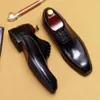 Cuir véritable fait à la main noir café Grace à lacets tête ronde mariage hommes chaussure bureau robe formelle Oxford chaussures