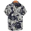 Hawajska męska koszula z krótkim rękawem z uroczym drukiem kota Lapel Vneck Beach Summer 5xl 240104