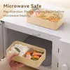 Bento Boxes Portable Lunch Box Kitchen Microwave Safe Plastic Bento Box with Compartments Sauce Box Stackable Salad Fruit Food Container YQ240105