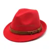 Chapeau Fedora à bord court, couleur unie, chapeau en feutre de Jazz classique, Fedoras Sombreros pour hommes et femmes, casquette de fête sur scène