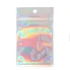 Holografische kleurenzakken met meerdere maten 100 stuks Hersluitbare Mylar-zakken Doorzichtige ritssluiting Voedselopslag Verpakkingszakken Vsteh