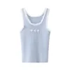 Tops Gebreide Katoenen Tanktops Dames Zomer Kanten Rand Liefde Borduren Leuke Y2k Tops Dameskleding