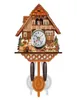 Relógio de parede cuco de madeira antigo pássaro tempo sino balanço despertador decoração para casa h09226919787