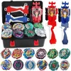 Bey Combat Gyro Boxed Set Burst Toys 12 Spinning Gyros 2 Launchers Games with Portable Childrens Gift Boys 240104