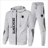 Männer Trainingsanzüge 2024 Herbst/Winter Mode Straße Sportswear Casual Joggen Im Freien Set Zipper Hoodie 2 Schwarz Sport Hosen