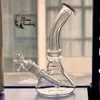 Hookahs 8" glass beaker bong 5mm thick water pipe with glass down stem+glass bowl 18mm female oil rigs