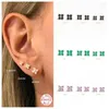 Studörhängen S925 Sterling Silver Colorful Mini Crystal Flower Pierced Earring Ear Bone Earlobe Piercing Buckle Fine Jewelry