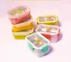 Bento Boxes Portatile in acciaio inossidabile per bambini Lunch Box Doppio strato Contenitore per alimenti per cartoni animati Contenitore per microonde Bento Box per bambini Picnic School YQ240105