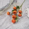 7 têtes exquise pivoine tissu de soie fleur artificielle intérieur salon décoration ornements orange fausse fleur en gros mariage HYD