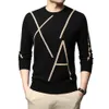 Masowa marka Knit High End Designer Winter Wool Black Sweter for Man Cool Autum Casual Jumper Ubranie 240104