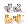 Gioielli moderni Orecchini a bottone a forma di cuore in metallo dal design europeo e americano per le donne Nuovi accessori per le orecchie di tendenza