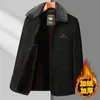 95 kg 4xl Mens Chenille Fleece Liner Jacket Smart Casual Coat Businessman Winter Outwear Papa Thick Fleecy Midlong 8815 240105