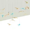 Creativiteit Hars Simulatie Dier Vogel Zwaluw Gouden Plafondophanging Driedimensionale Achtergrond Muur Hangende Decoratie 240105