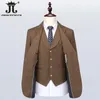 S-5XL Jacket Vest Pants Classic Striped Business Workwear Groom Wedding Dress Korean Slim Fit Suit 3Piece Set Prom Tuxedo 240104