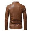 Män Autumn Fashion Trend Coats Male Style Slim Stand-Up Collar Motorcykel Läderjacka Män PU Läderjacka S-4XL 240104