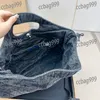 36CM Old Washing Denim Women Crossbody Bag Diamond Lattice Quilted Luxury Handbag Carrying Large Capacity Designer Bag Silver Hardware Chain Shopping Suitcase