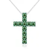 White/Green/Black/Champagne Moissanite Pendant Luxury 11ct Non Tarnish Cross Necklace 925 Silver Diamond Jewelry for Women Men