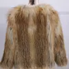 Womens fox fur coat natural fur red fox woven coat winter womens jacket length 60cm can be customized 240105