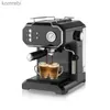 Kaffeemaschinen 1,5 l Espressomaschine mit Milchaufschäumer, kleine automatische elektrische Kaffeemaschine für den Haushalt, kommerzielle Dampfmaschine L240105