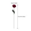 Decorative Flowers Knitted Red Rose Simulation Flower Handmade Crochet Artificial Dining Table Single Bouquet Fake