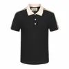 High end brand polos embroidered striped short sleeved cotton polo shirt men s T shirt Korean fashion clothing summer luxury top M---3XL
