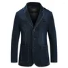 Herrenjacken Herren Jeansjacke Blazer Mode Baumwolle Vintage Anzug 4XL Männlicher blauer Mantel Slim Fit Jeans Blazer Männer