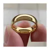 Band Rings Classic Gold Color Wedding Ring Tungsten Carbide Women Men Engagement Gift Jewelry Dome Polished Engraving 210713 Drop Del Dhjqx